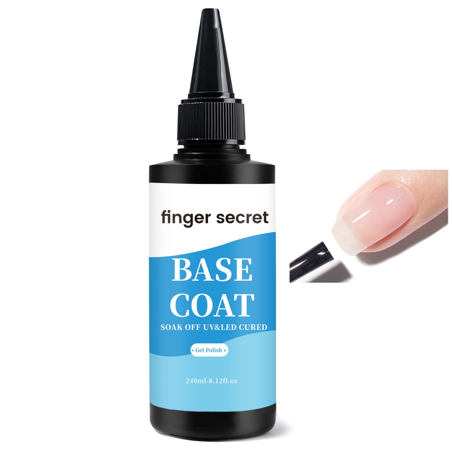 Gel Base Coat, 240ml Polish for DIY Nail Art Base Coat, 240ml/8fl.oz, Gel Polish Nail Polish for Nail Art Manicure DIY