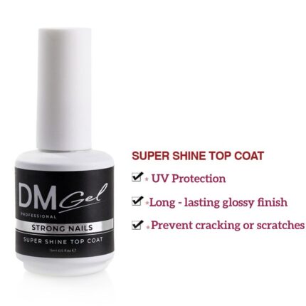 Super Shine Top Coat Gel UV Protection/No Wipe. Glossy & Scratch-Resistant. Non Yellowing. Hema/TPO-free 15m /0.5 fl oz Strong & Healthy Nail System