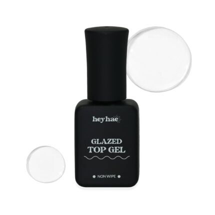 heyhae Glazed Top Gel for Semi-Cured Gel Nail Strip | Non Wipe High Gloss Gel Top Coat (0.23 fl.oz)