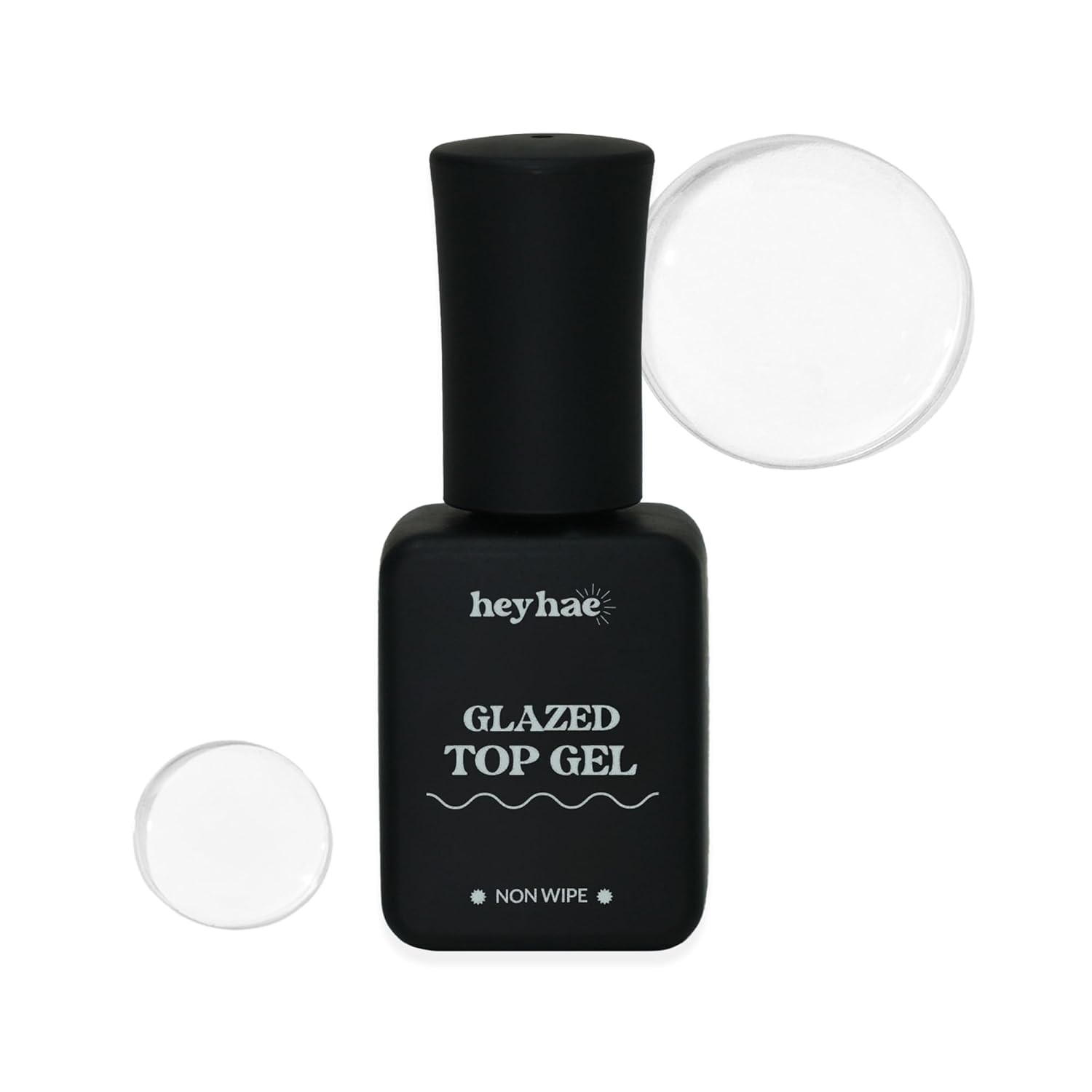 Heyhae High Gloss Non-Wipe Top Gel for Semi-Cured Nails heyhae Glazed Top Gel for Semi-Cured Gel Nail Strip | Non Wipe High Gloss Gel Top Coat (0.23 fl.oz)