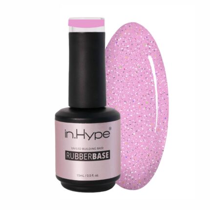 IN.HYPE Rubber Base Gel - Shimmer. Soak off. UV/LED Curable (Diamond Pink)