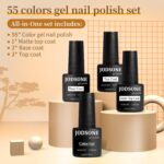 JODSONE 60-Piece Gel Nail Polish Set with Base & Top Coats - Image 2