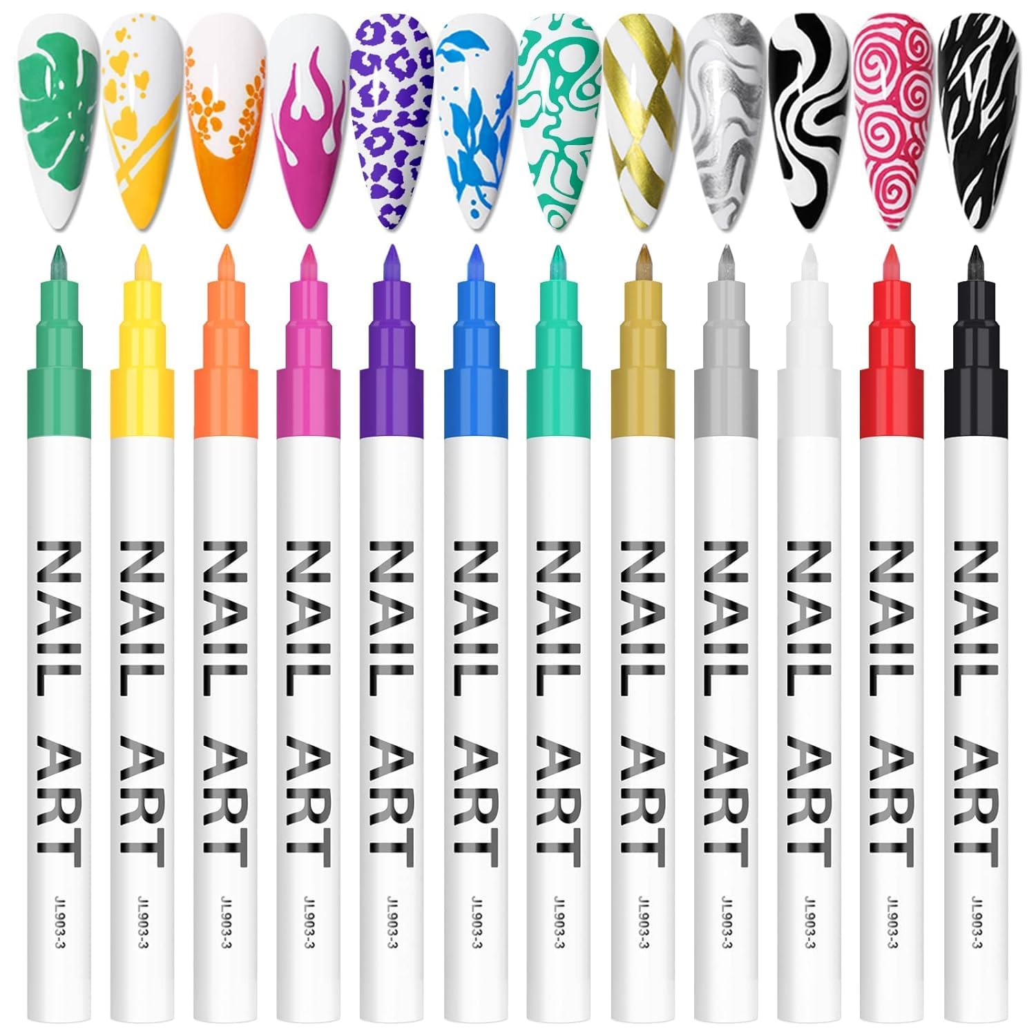 Kalolary 3D Nail Art Pens Set: 12 Colors for DIY Kalolary 3D Nail Art Pens Set, 12 Color Pens, DIY Nail Art Beauty Adorn Manicure Tools