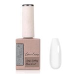 Love easy Rubber Base Coat for Nails, Clear Crystal Gel Polish for Strengthen Apex Building Enhance Reinforce, Protect Uneven Thin Damaged Weak Nail U V Last 30+Days（Long Lasting, pH 5）