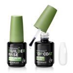 Love easy Residue-Free Top Coat and Builder Base Set, 6-in-1 for Natural & Press-On Nails, Self-Leveling Gel Polish, Chip Resistant, Salon Quality DIY Manicure Set for Beginners (UV Curing)