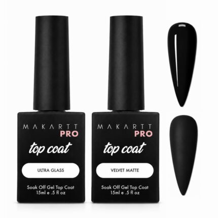 Always Charmed & Armed MakarttPro Professional Glossy, Matte Top Coat & Base Coat for Professional Nail Technicians for Salon and Private Nail Tech