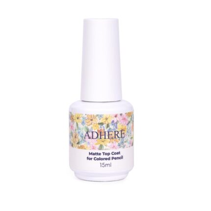 ADHERE Gel Top Coat 15ml, Matte Top Coat Nail Polish for Colored Pencil,Washable Watercolor Drawing Art High Gloss Finish for Creative Doodling Soak Off with Nail Lamp