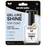 Morovan Top Coat Nail Polish: Gel-Like High Gloss Top Coat For 12 Day Long Lasting Shine 60s Quick Dry No Chip Anti-Stain Clear Nail Polish Fast Air Dry Salon Quality For Regular Polish Wear 0.5 fl oz