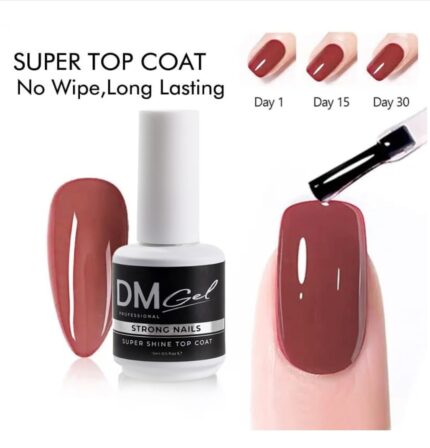 No Wipe Gel Top Coat - Super Shine & Scratch-Resistant. Non Yellowing. Universal Hema/TPO-free 15m /0.5 fl oz Strong & Healthy Nail System