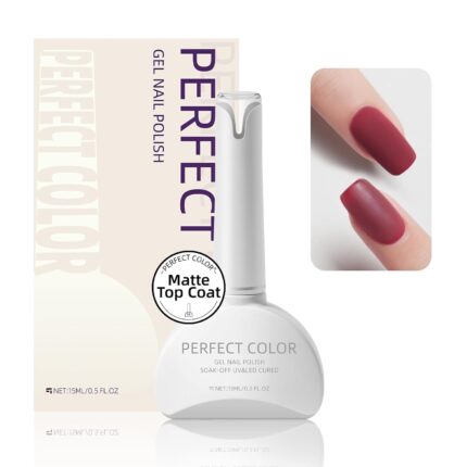 PERFECT COLOR Matte Top Coat 0.5 Fl Oz Gel Nail Polish