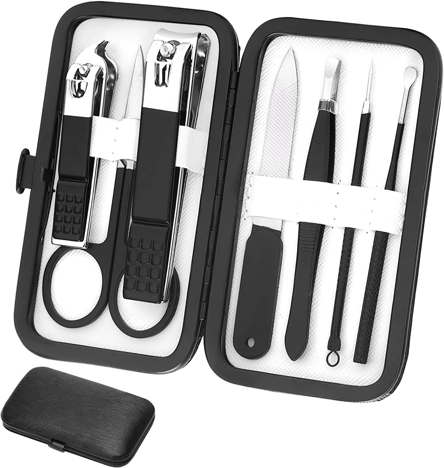 Professional Stainless Steel Nail Clippers Set for Travel Nail Clippers Set Professional Manicure Set Grooming Kits Stainless Steel Travel Manicure Pedicure Kit Nail Care Tools Nail Kit with Travel Case Personal Care Tools Gifts for Men Women