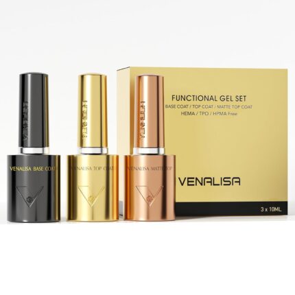 VENALISA No Wipe Gel Top Coat Matte Top and Base Coat Set 3 Pcs 10ML for Gel Nail Polish Long Lasting Salon Manicure DIY at Home For Girls Women